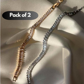 Emerald Diamond Tennis Bracelet Pack of 2