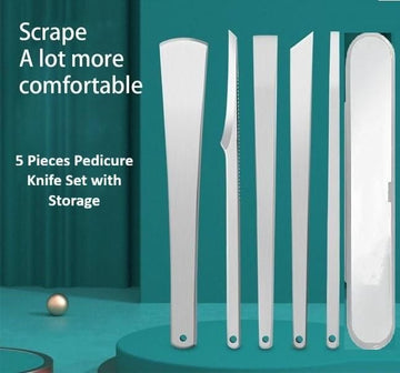 5 Pieces Pedicure Knife Set with Storage Case